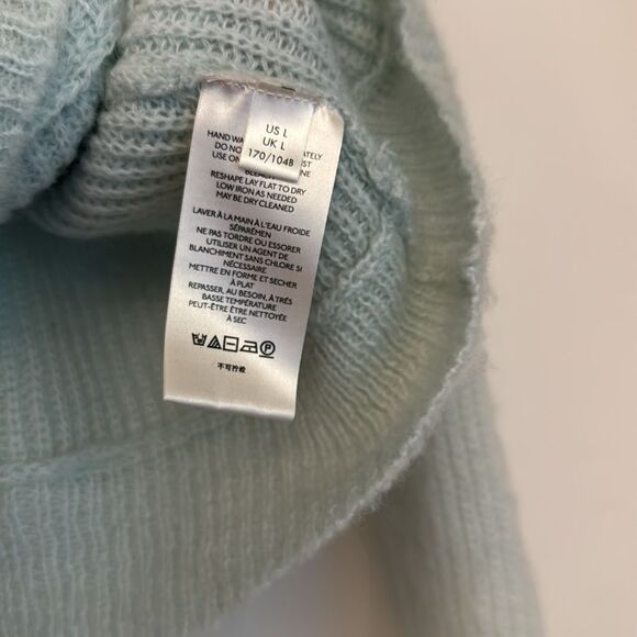 Free People Autumn Sky Pullover Sweater Cloud Combo Large Gray Light Blue Casual - Picture 3 of 6